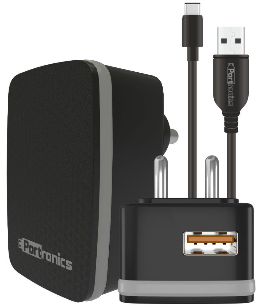     			Portronics Adapto 64:3.0A Quick Charger With Single USB Port ,Black (POR 1064)