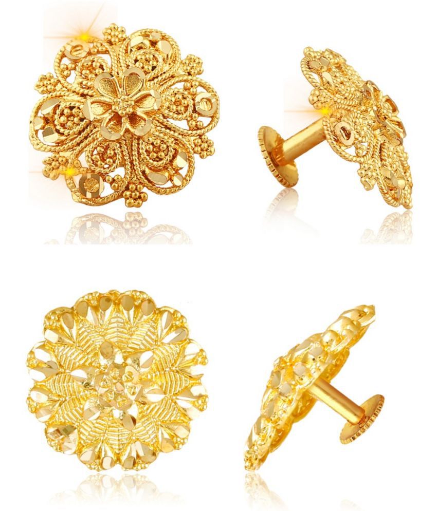     			Vighnaharta Everyday wear Gold plated alloy Earring, Stud, Stud Earring for Women and Girls ( Pack of - 2 pair Earring) - VFJ1464-1086ERG