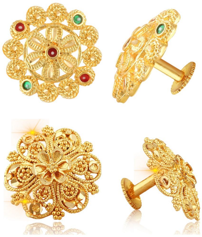     			Vighnaharta Everyday wear Gold plated alloy Earring, Stud, Stud Earring for Women and Girls ( Pack of - 2 pair Earring) - VFJ1434-1086ERG