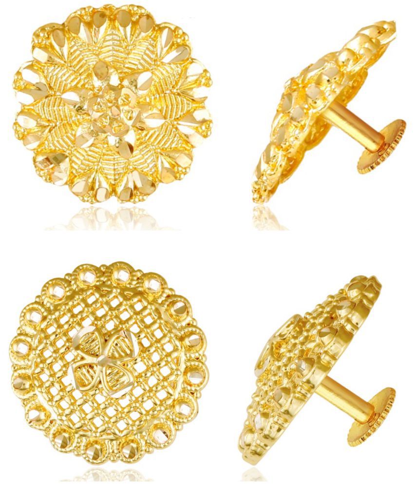     			Vighnaharta Everyday wear Gold plated alloy Earring, Stud, Stud Earring for Women and Girls ( Pack of - 2 pair Earring) - VFJ1464-1491ERG