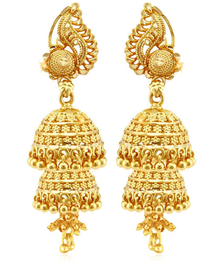     			Vighnaharta South Screw back alloy Gold plated Jhumki, Jhumka, Jhumkas, Jhumki Earring for Women and Girls VFJ1498ERG