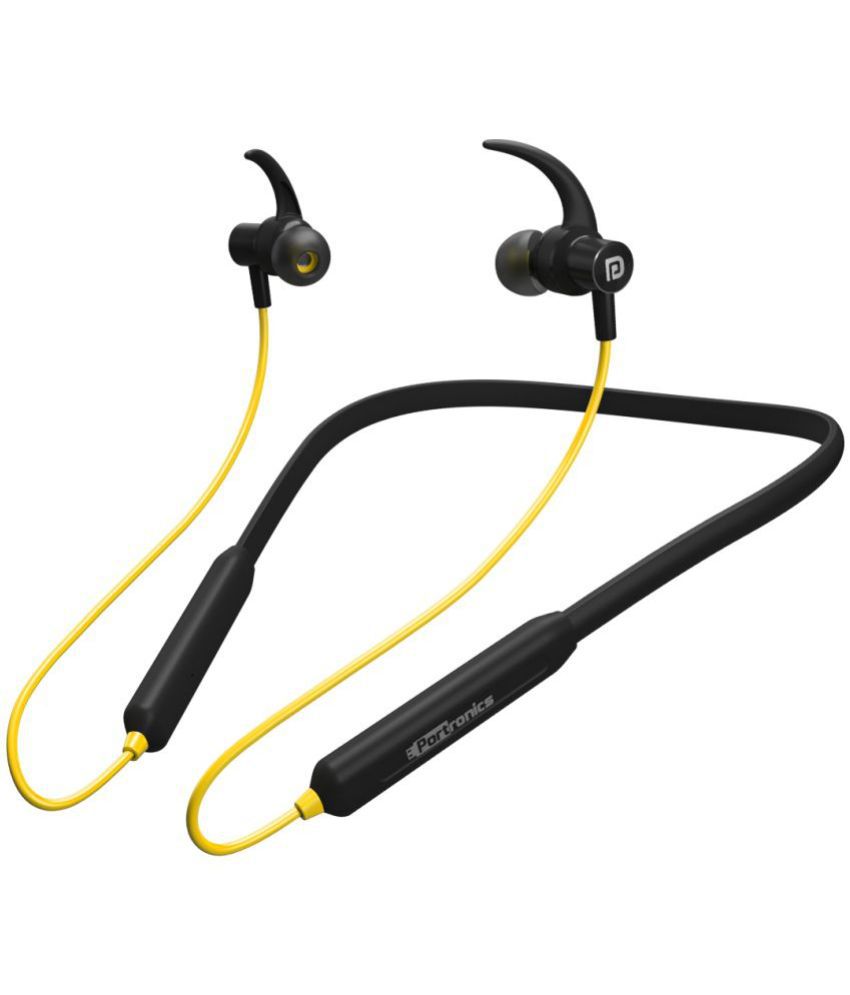 Portronics Harmonics 216 Neckband Wireless With Mic Headphones/Earphones Yellow