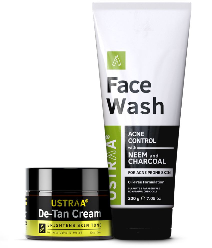     			Ustraa De tan Cream- 50g and Face Wash (Neem & Charcoal)- 200g