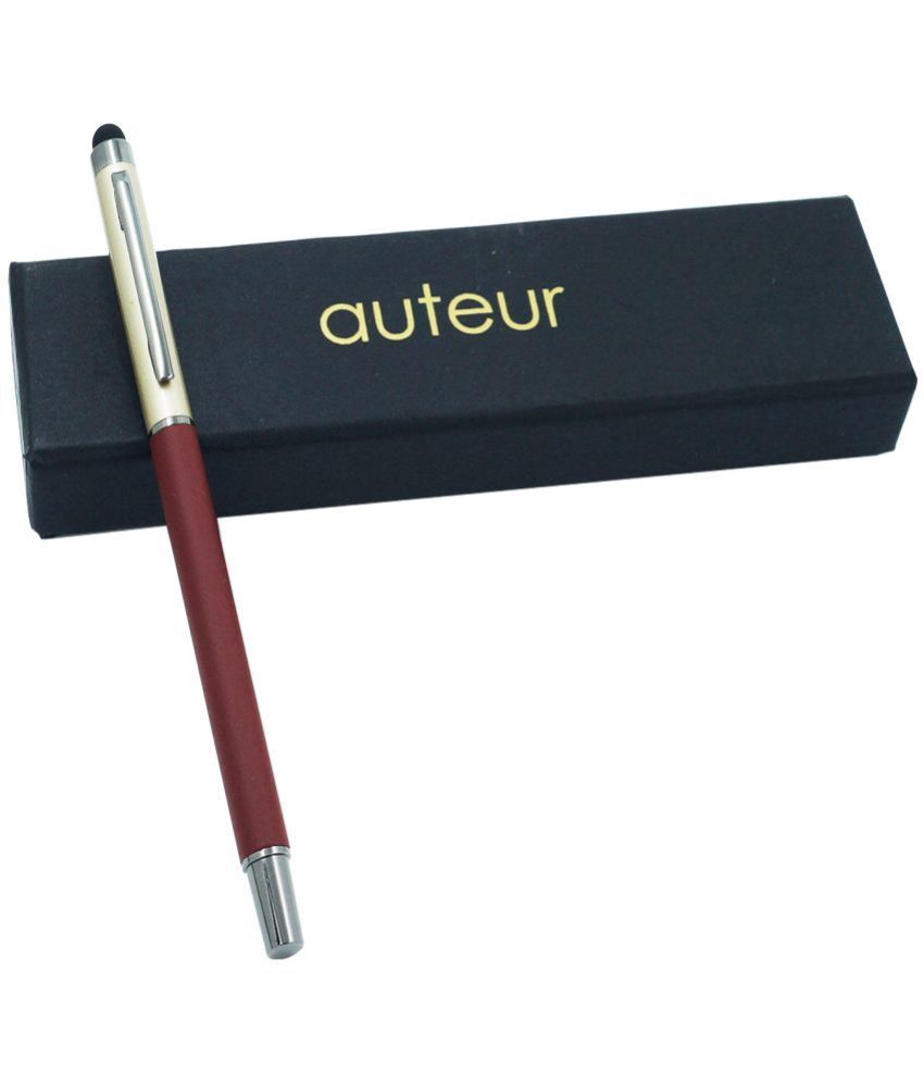     			auteur Hera Brick Red Color , Metal Body Roller Ball Pen With Blue Ink Refill & Stylus For All Capacitive Touch Screen.