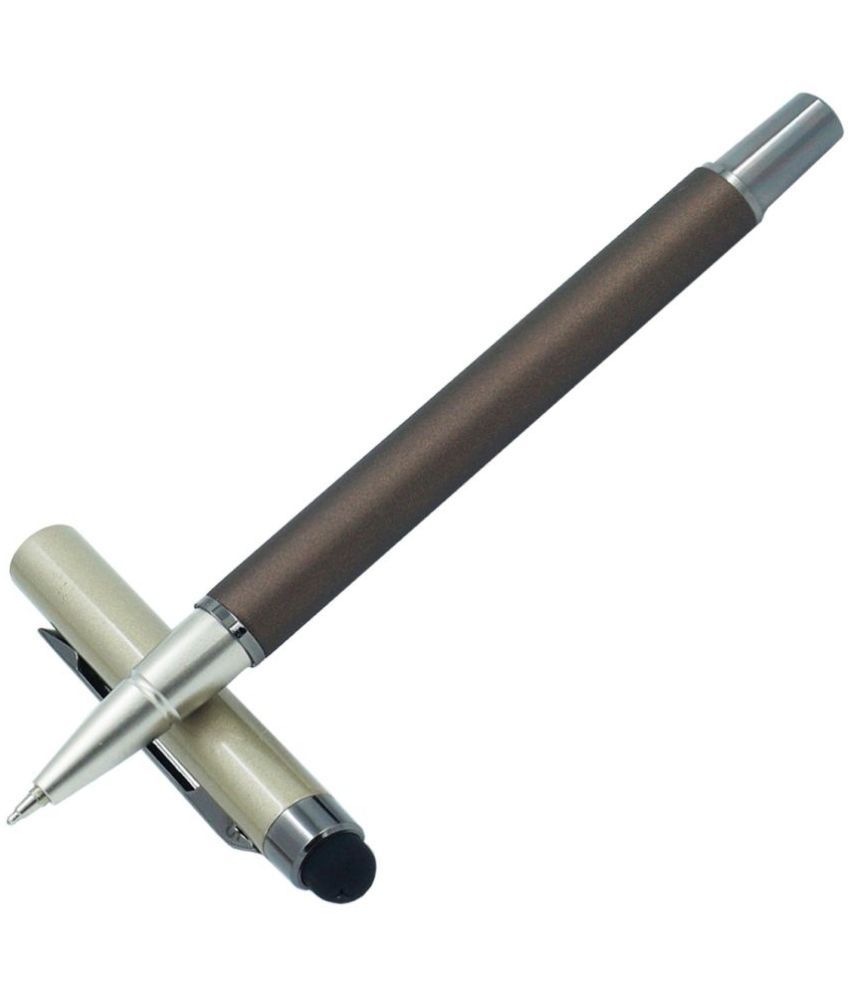     			auteur Hera Brown Color , Metal Body Roller Ball Pen With Blue Ink Refill & Stylus For All Capacitive Touch Screen.