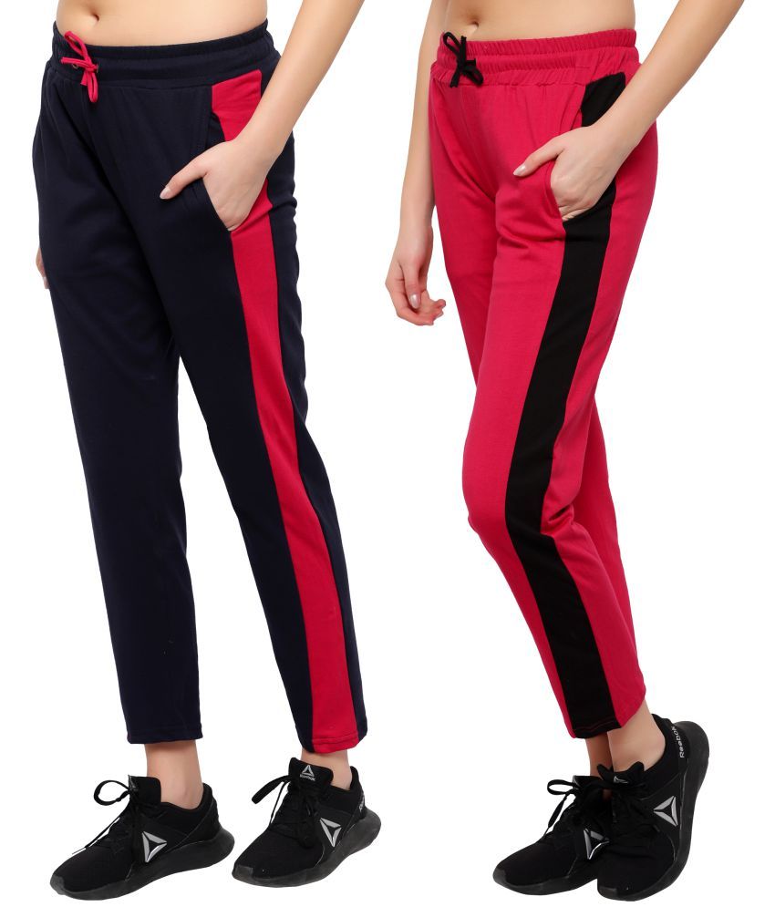     			Diaz Multi Color Cotton Trackpants - Pack of 2