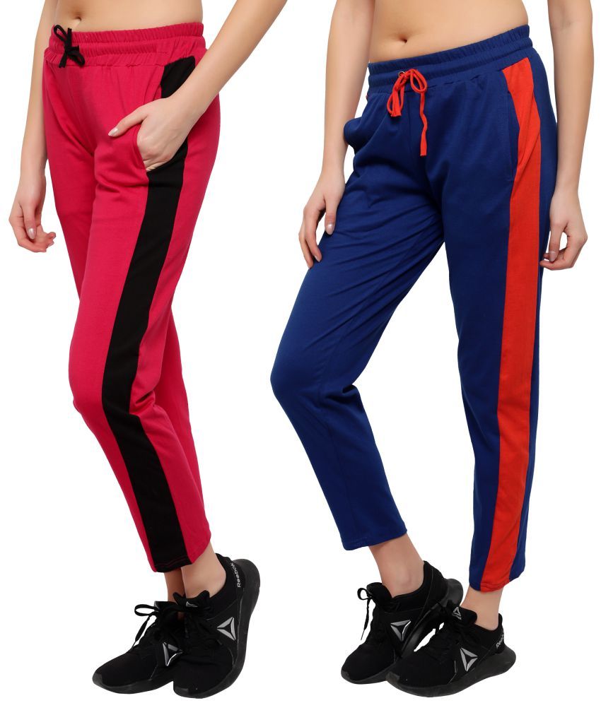     			Diaz Multi Color Cotton Trackpants - Pack of 2