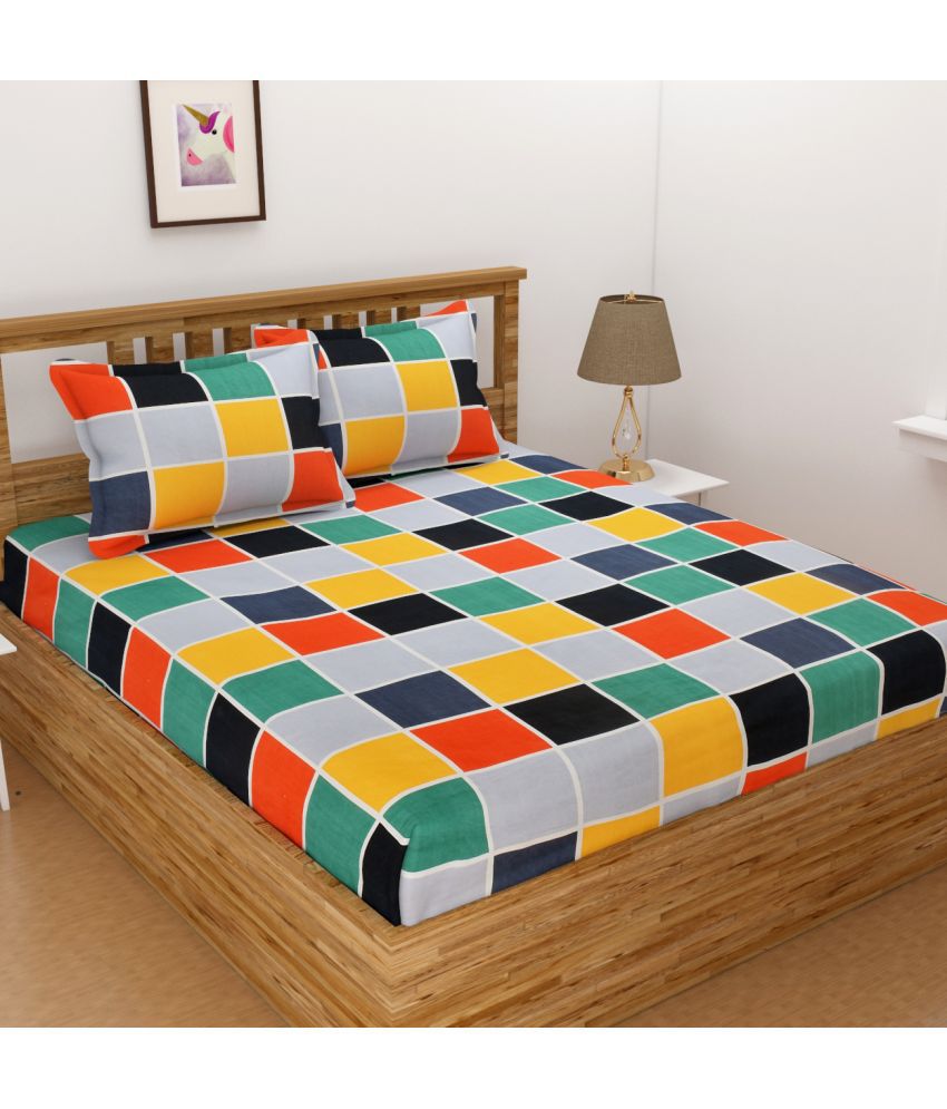     			Homefab India Microfibre Double Bedsheet with 2 Pillow Covers ( 227 cm x 216 cm )