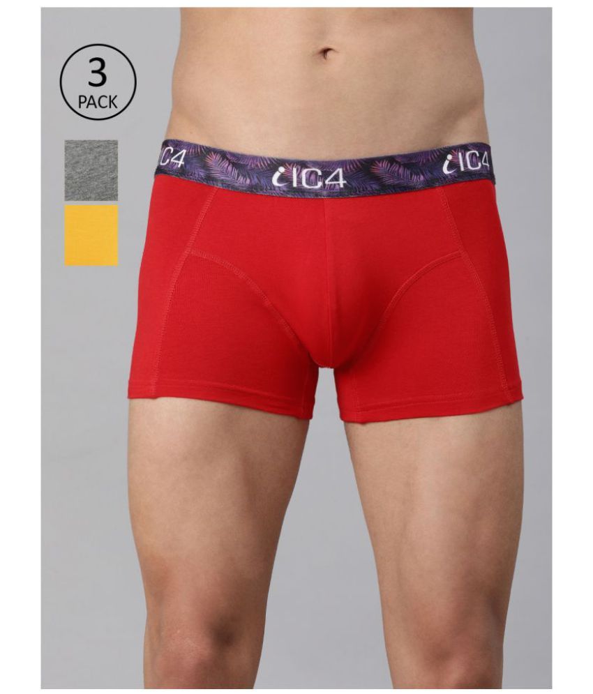     			IC4 - Multicolor Cotton Blend Men's Trunks ( Pack of 3 )