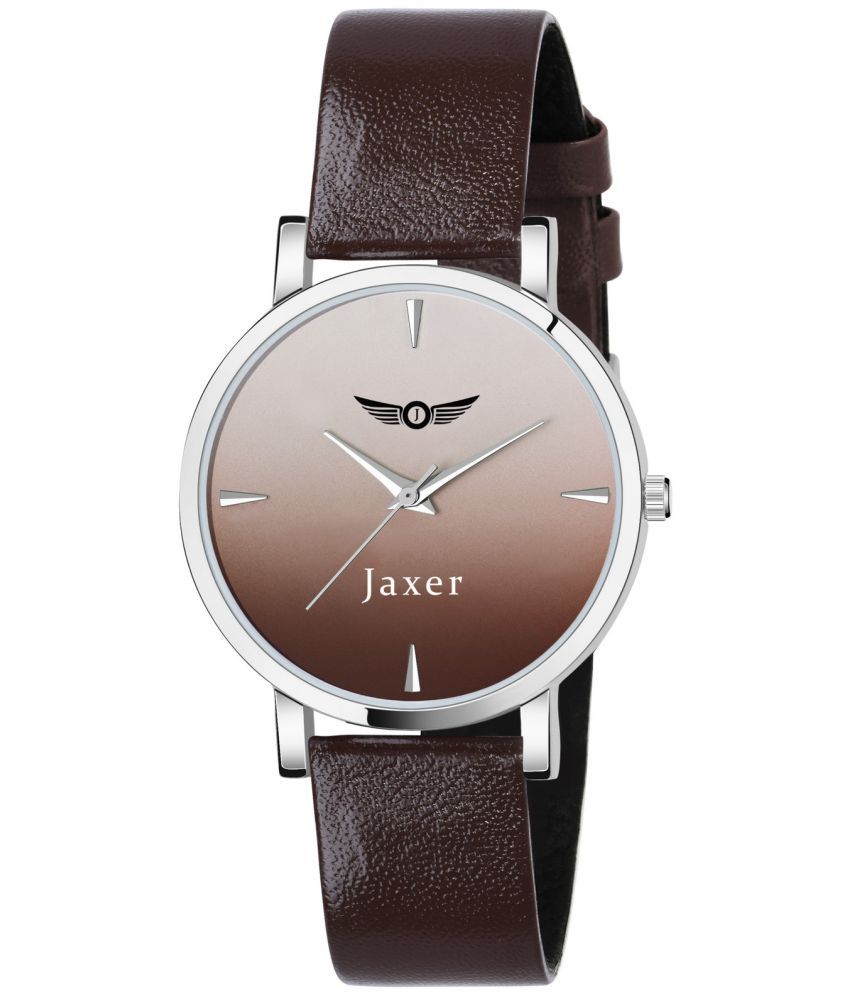 Jaxer - Brown Leather Analog Womens Watch