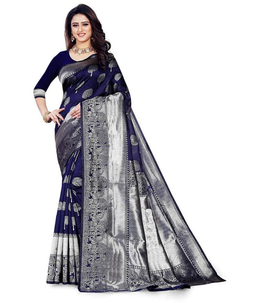     			Sitanjali Blue Banarasi Silk Saree -