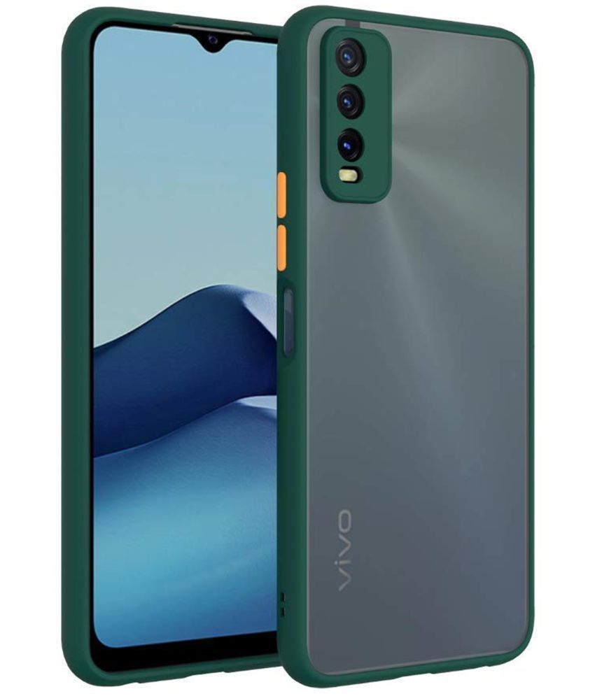 NICPIC Green Plain Cases For Vivo Y20 - Soft & Smooth Protection Case