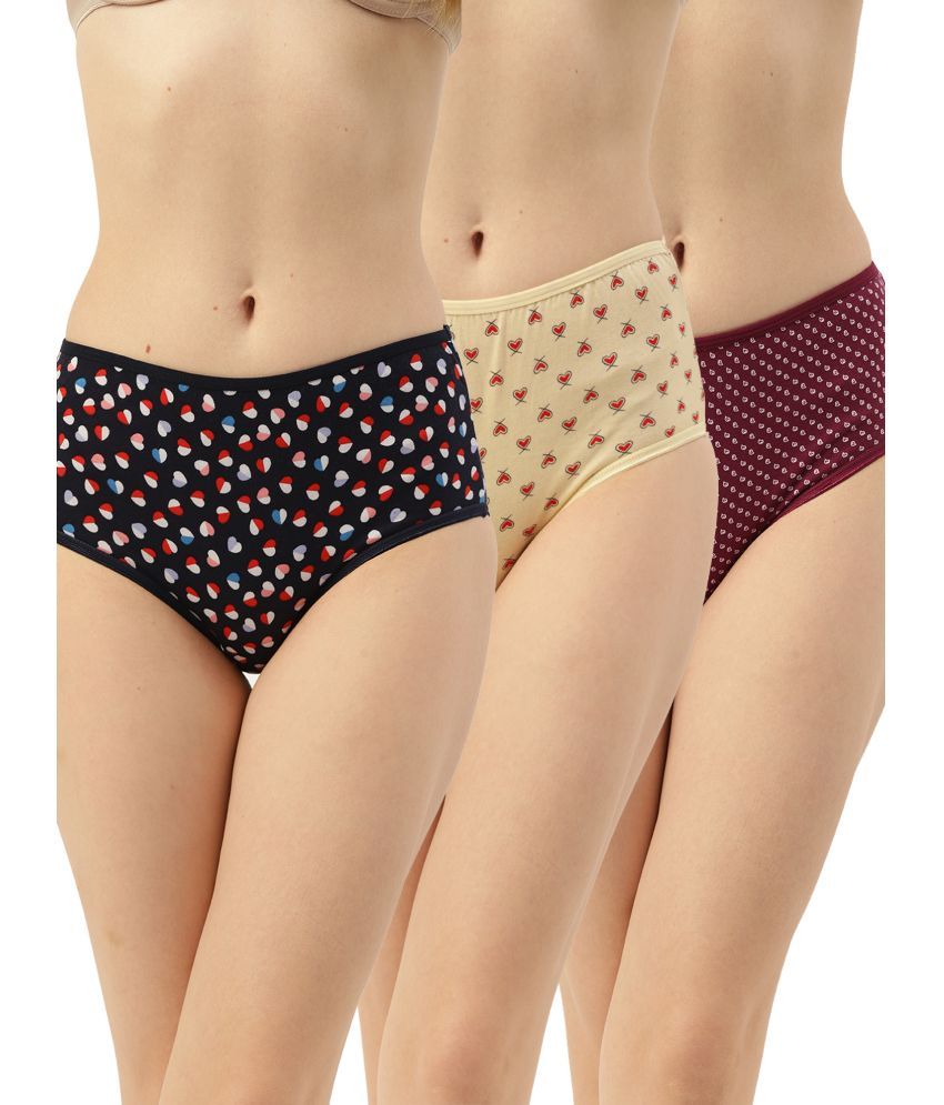     			Leading Lady Pack of 3 Cotton Women's Hipsters ( Multi Color )