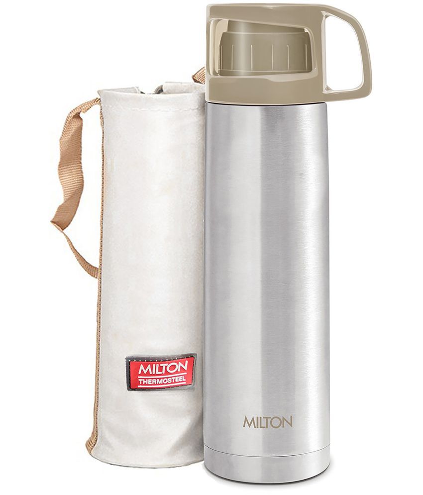     			Milton Glassy 350 Thermosteel 24 Hours Hot and Cold Water Bottle with Drinking Cup Lid, 350 ml, Grey