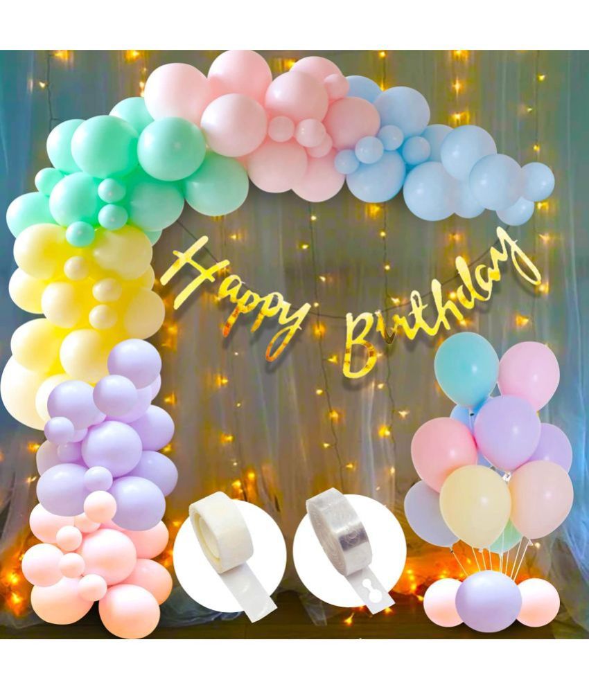     			Party Propz Pastel Balloons For Birthday Combo Kit With Fairy Light- 44Pcs Pastel Colour Balloon For Birthday / Balloons For Birthday/ Candy Balloons/Candyland, Baby Shower- Balloons &Curtains