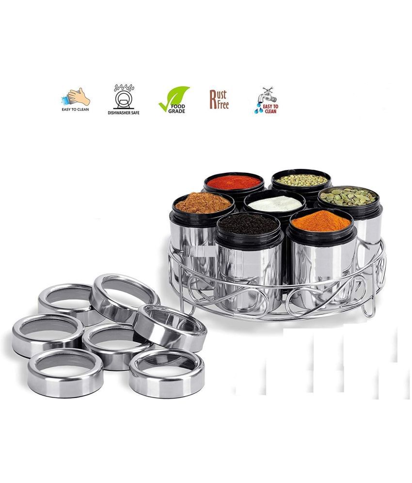     			Dynore Steel Spice Container Set of 7 300 mL