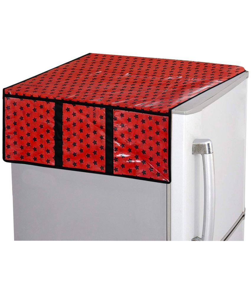     			 Waterproof Refrigerator Fridge Top Cover with 6 Utility Pockets Star Print