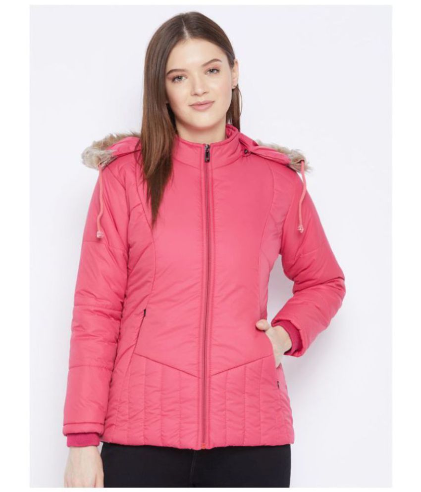     			VERO AMORE Polyester Pink Parka Jackets Single