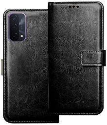 NBOX Black Flip Cover For Oppo A74 5G Viewing Stand and pocket