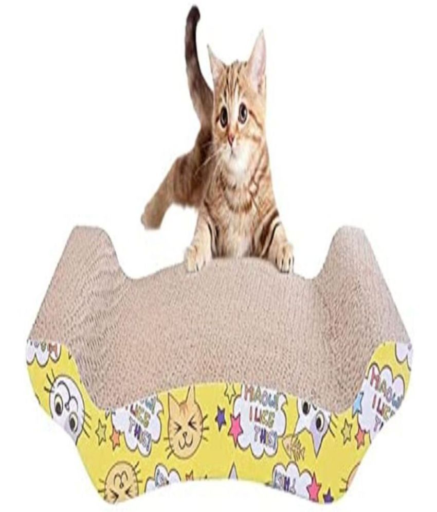 Emily Pets Scratcher Toy for Cats Meow Board with  Wave Design Satisfy Your kitty's Natural Scratching Instinct Made of Environmental Friendly Material (Pattern 7)