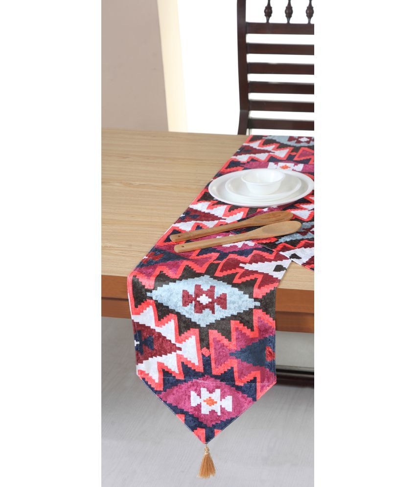     			Aazeem 4 Seater Velvet Single Table Runner