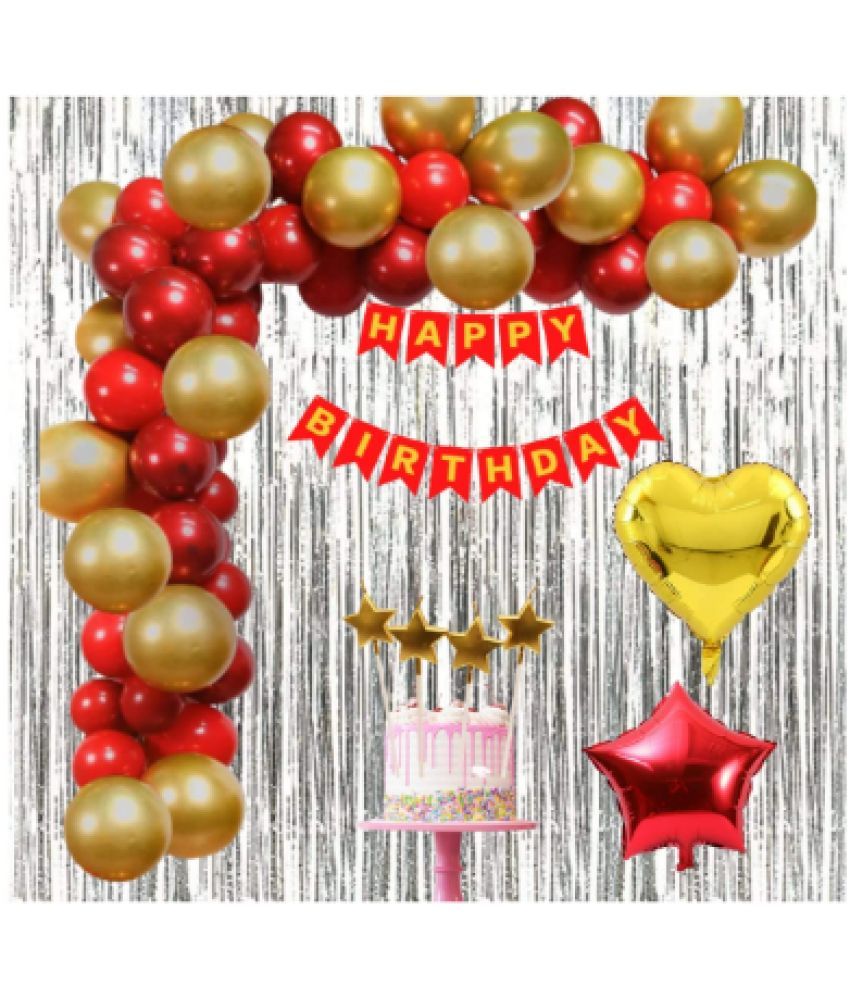     			Blooms Event Golden & Red Happy Birthday Combo