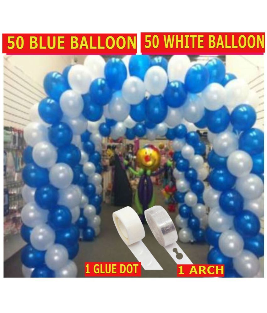     			KR Solid Solid PO100 Balloons (50 Blue, 50 White)