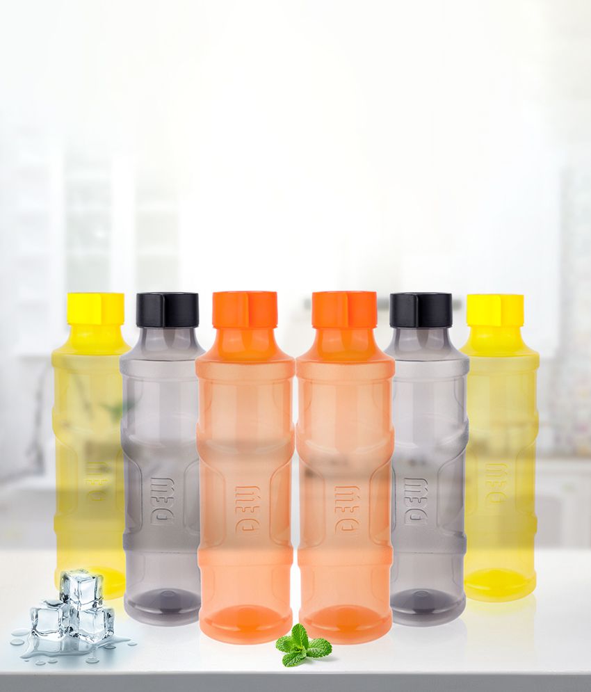 HOMETALES Dew Fridge Bottle Pack of 6, Multicolor, 1000ml each