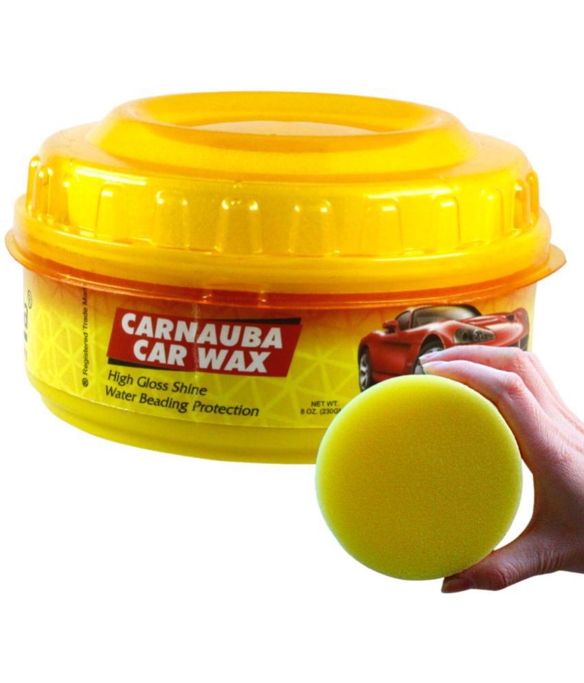 Samite Car Wax Polish Cream Paste Carnauba Car Wax Glossy Shiny Coating with Applicator Sponge (230g Pack of 1)