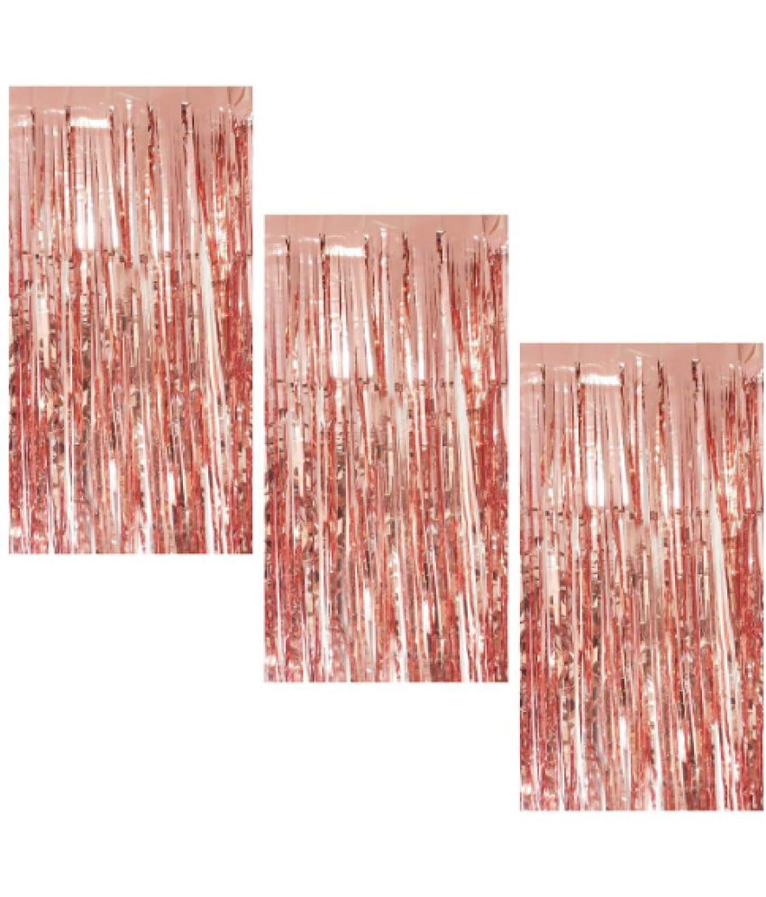     			Blooms Event3 Rose Gold   fringe Curtains Pack of 3