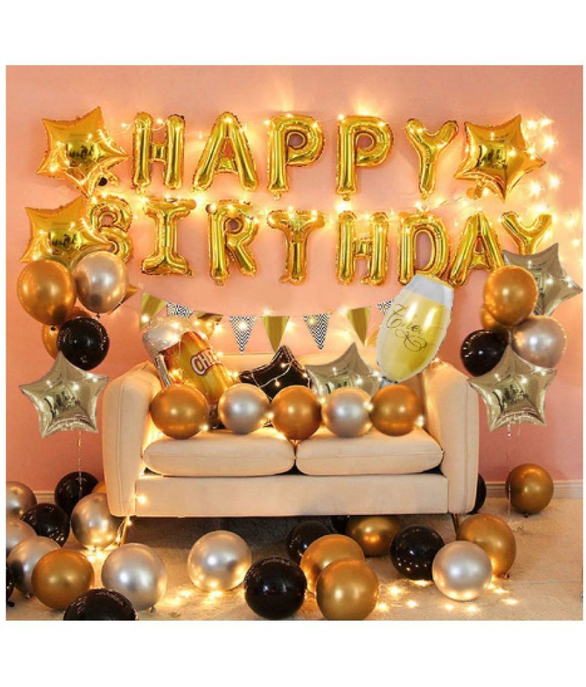     			Blooms EventHappy Birthday Balloons Decoration Kit 60 Pcs Set