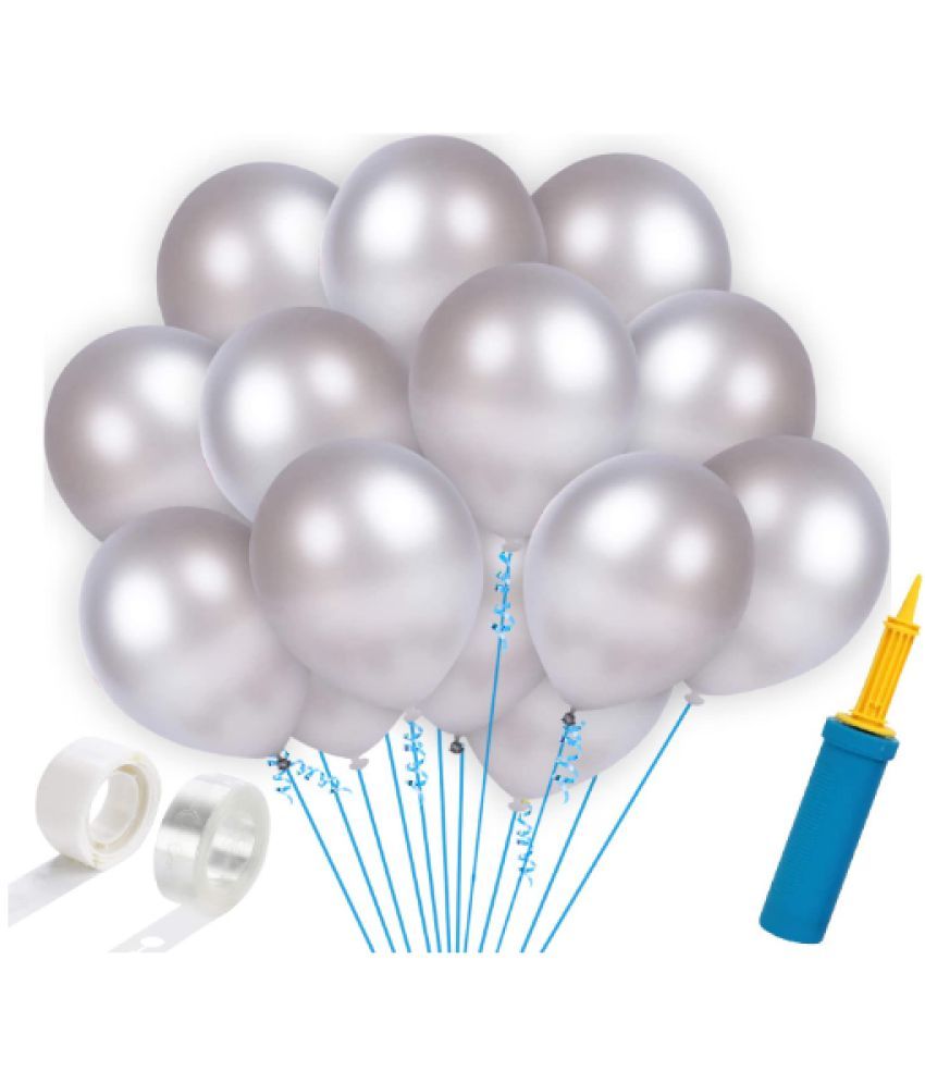     			Blooms Eventsilver  HD metallic Balloons -103Pcs