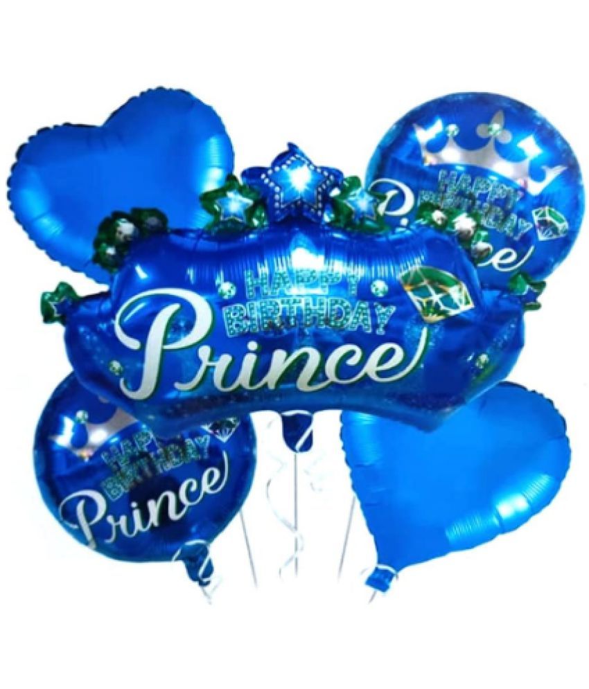     			Blooms MallBirthday Prince Foil Balloons Set of 5 Pcs