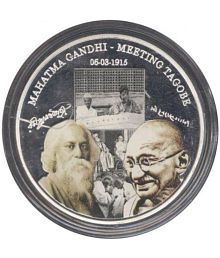 100 Years of Mahatma Gandhi's 1st Meeting with Rabindranath Tagore Commemorative Coin