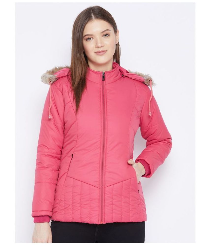     			VERO AMORE Polyester Pink Hooded Jackets Single