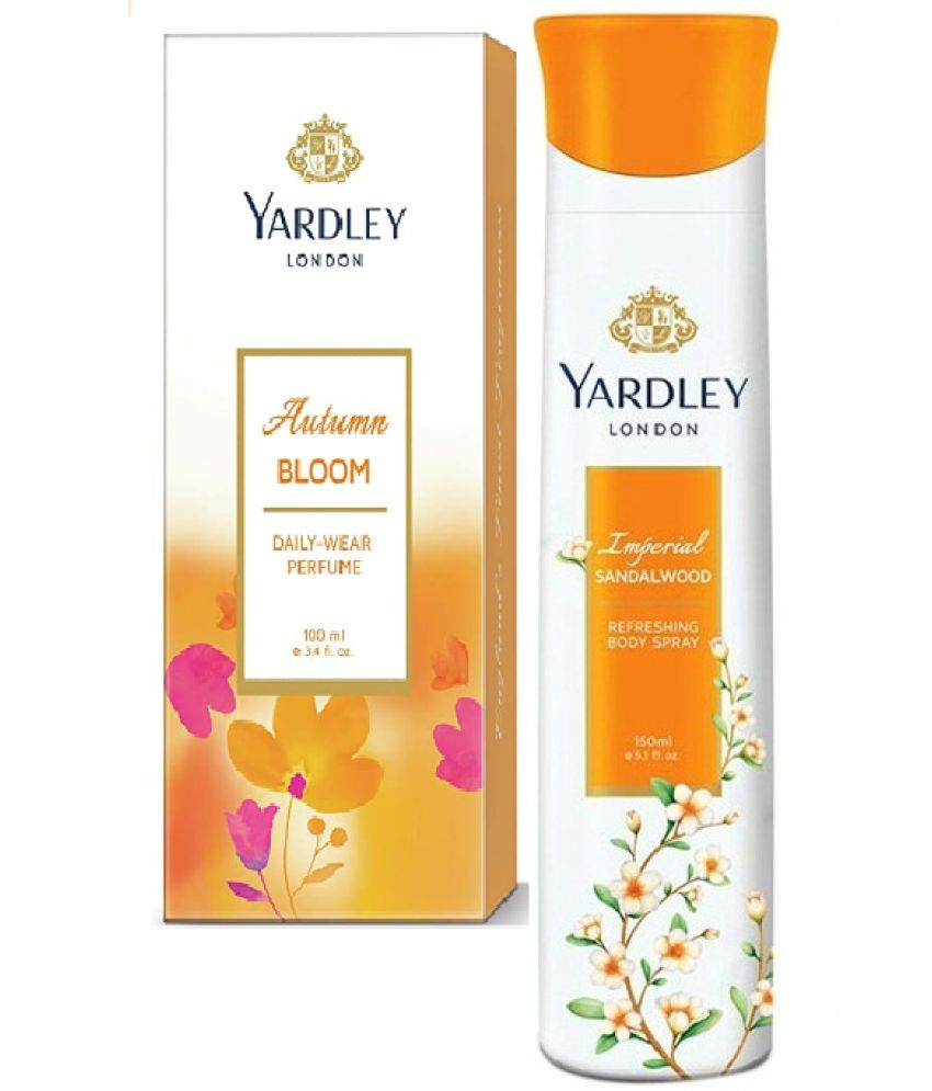     			YARDLEY LONDON 1 AUTUMAN BLOOM PERFUME 100 ML , 1 IMPERIAL SANDALWOOD REFRESHING BODY SPRAY PERFUME  150 ML, PACK OF 2