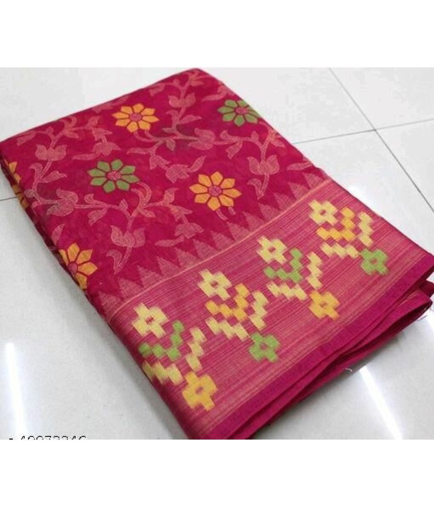     			AARTI SELECTION Pink Cotton Saree -