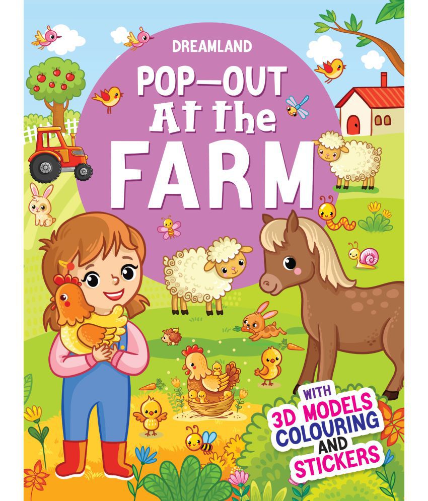     			Pop-Out At the Farm- With 3D Models Colouring Stickers - Interactive & Activity  Book