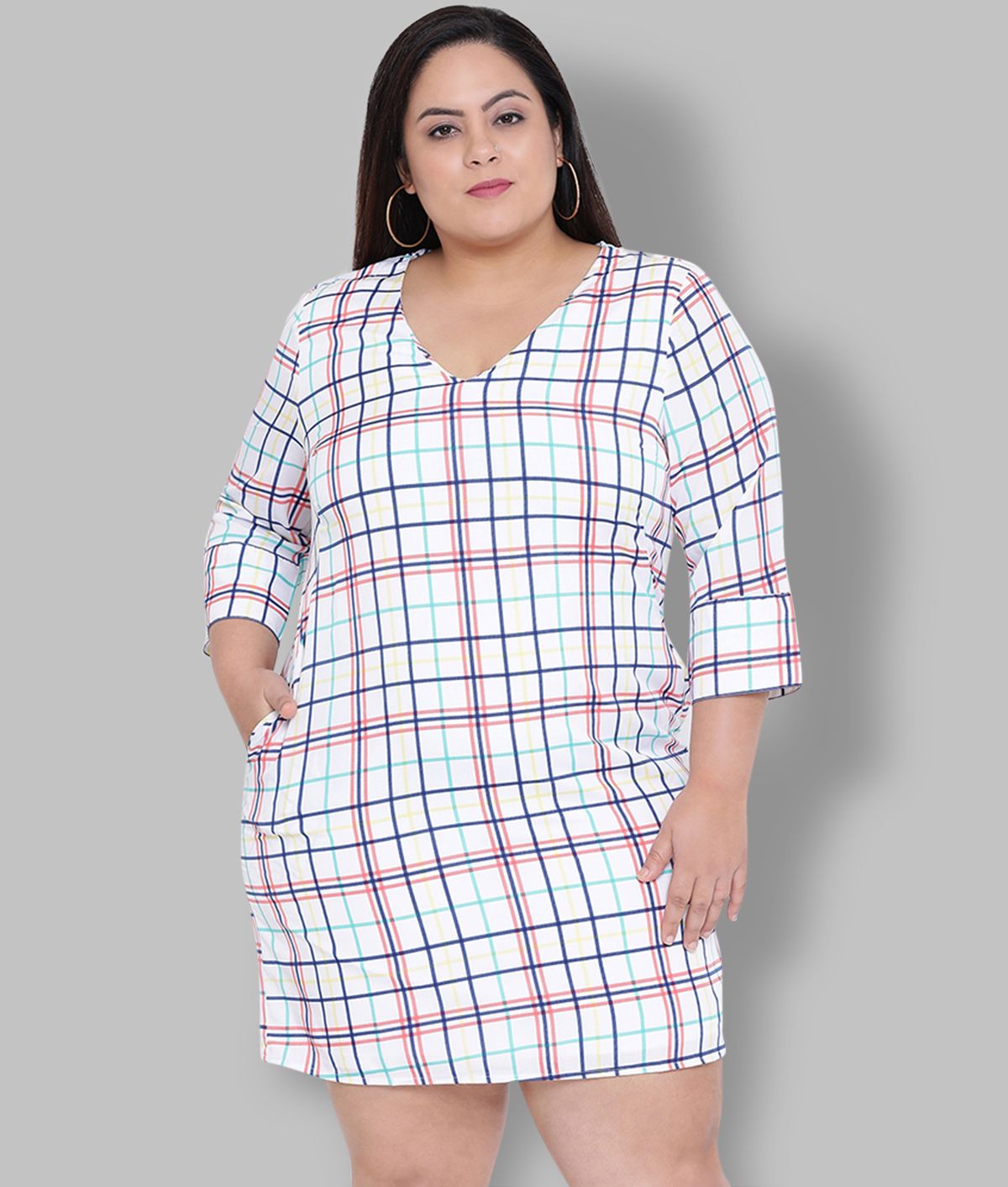     			Oxolloxo Polyester White Regular Dress