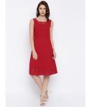 Rare Polyester Red Fit And Flare Dress - Single