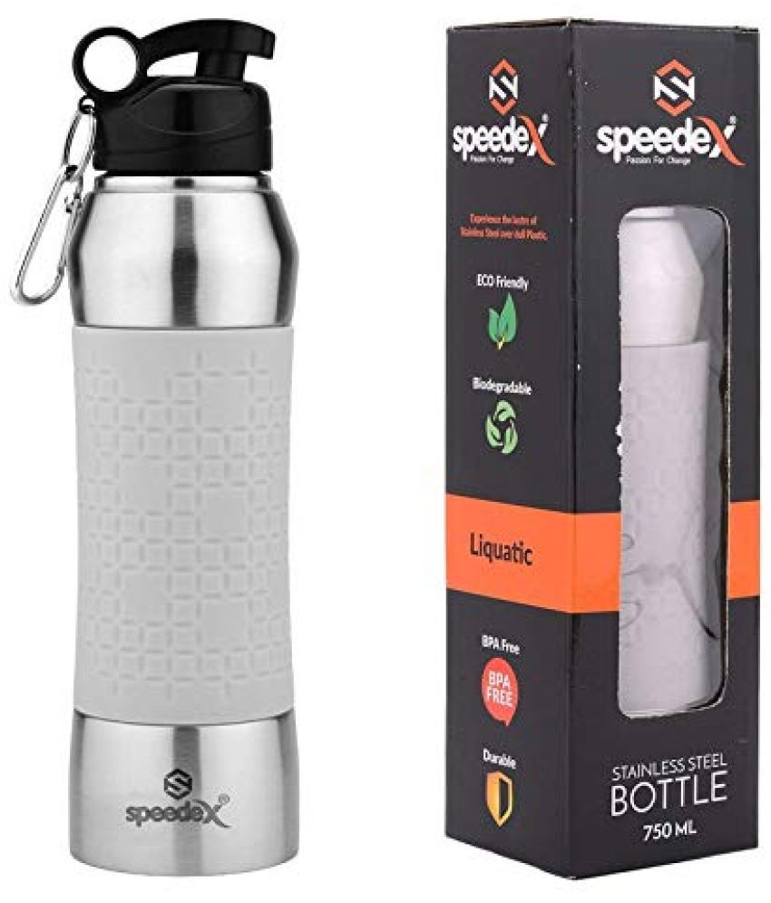     			Speedex Fridge Water Bottle Office Gym Sports School Kids Silver 750 mL Steel Fridge Bottle set of 1