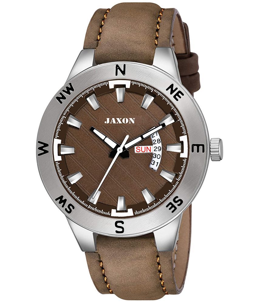     			JAXON - Brown Leather Analog Men's Watch