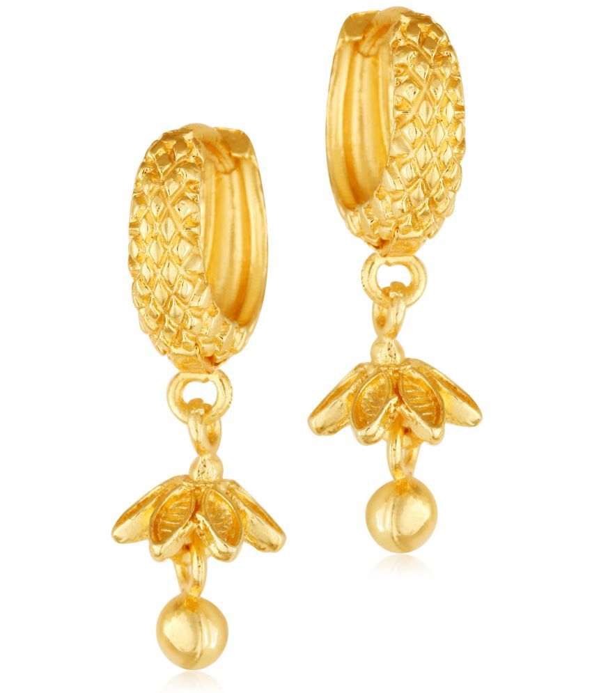     			Vighnaharta - Golden Jhumki Earrings ( Pack of 1 )