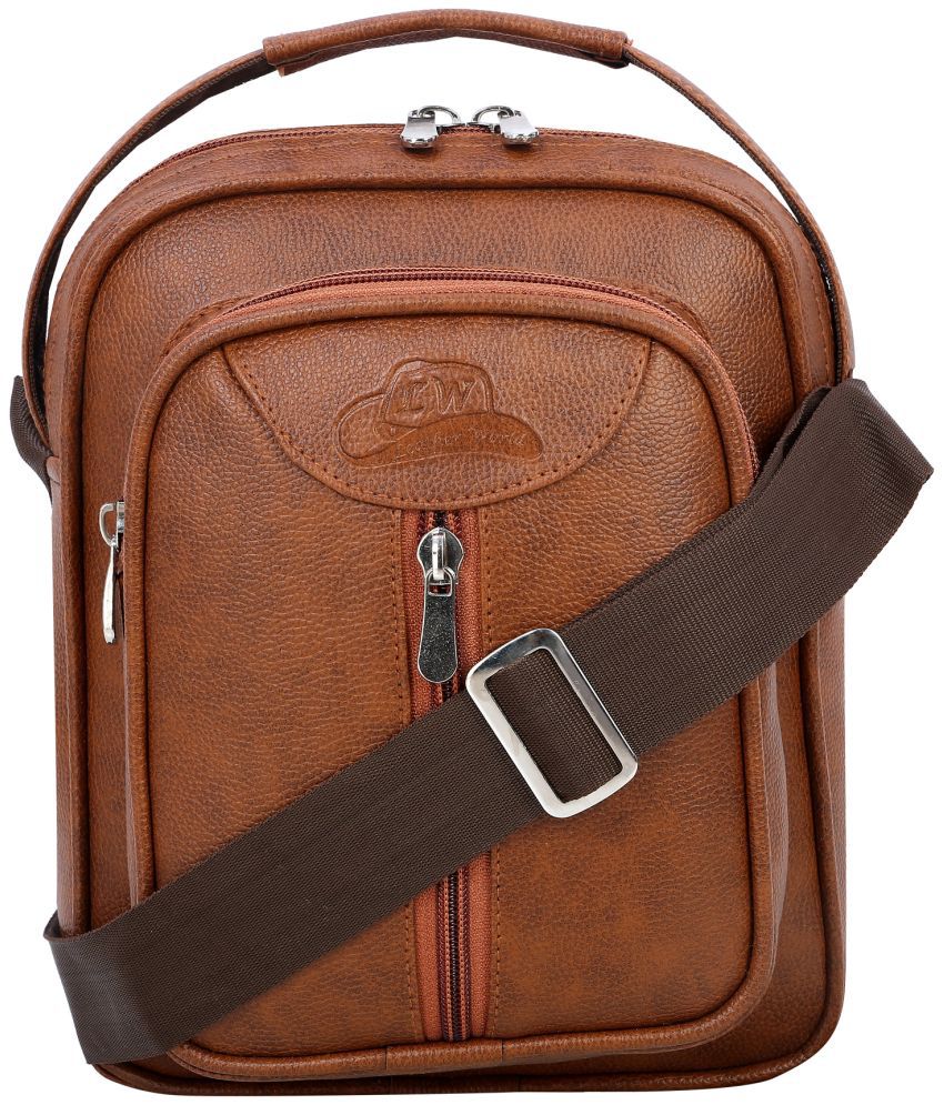     			Leather Gifts - Brown Solid Messenger Bags