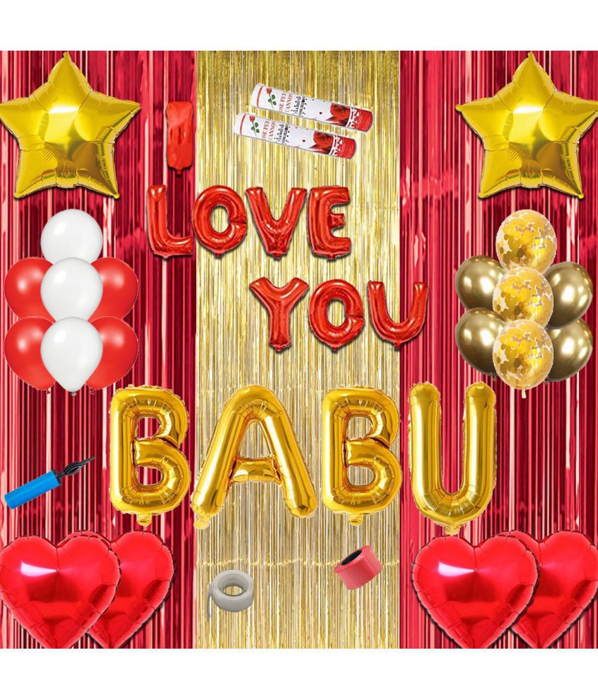 Shopperskart® I Love You BABU Decoration Kit with Foil Balloon For ...