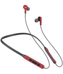 Matlek Bluetooth Earphones Headphones Wireless Neckband Wireless With Mic Headphones/Earphones Red