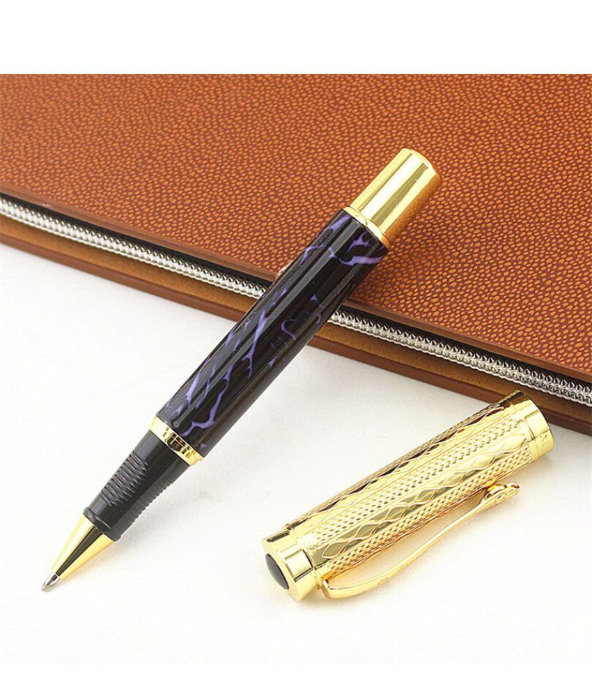     			Hayman 24 CT Gold Plated Wooden Finish Roller Ball Pen with Gift Box (Pen-173)