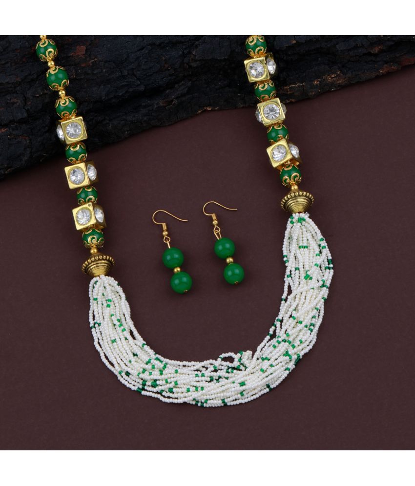     			ShreejiHuf Alloy Multi Color Traditional Necklaces Set Long Haram