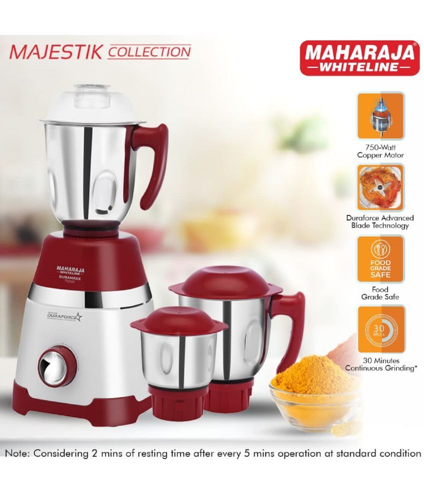 Maharaja Whiteline Duramaxx 750 Watt 3 Jar Mixer Grinder Price in India