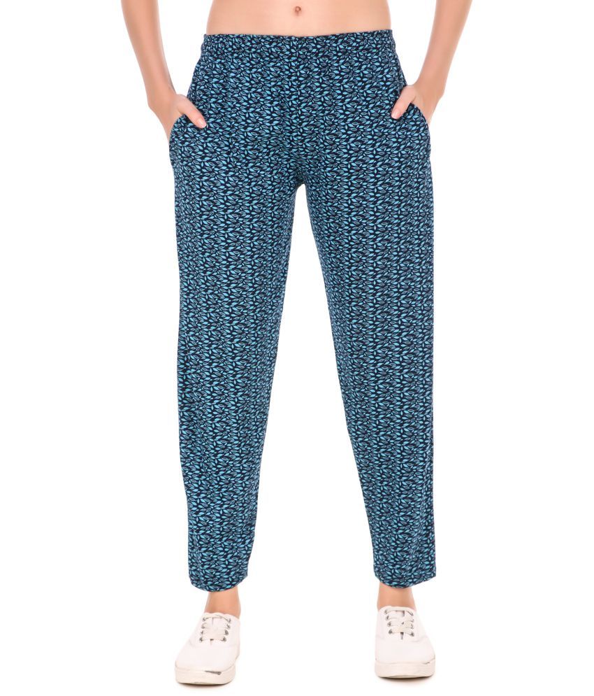     			Uzarus Blue Cotton Blend Trackpants - Single